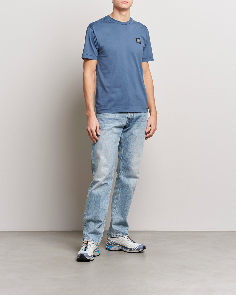 Herr | T-Shirts | Stone Island | Garment Dyed Cotton Jersey T-Shirt Dark Blue