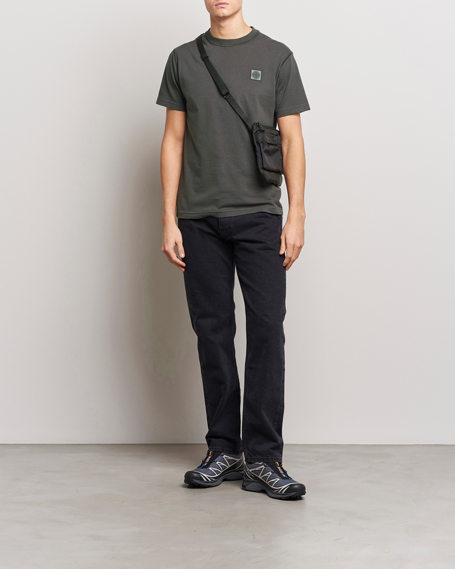 Herr | T-Shirts | Stone Island | Organic Cotton Fissato Effect T-Shirt Charcoal