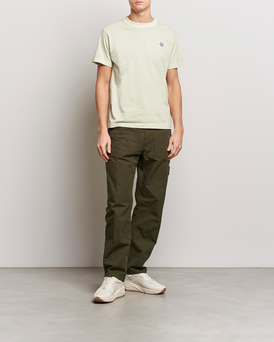 Herr | T-Shirts | Stone Island | Organic Cotton Fissato Effect T-Shirt Pistachio