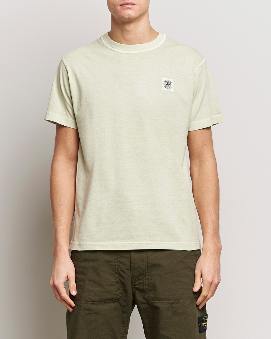Herr | T-Shirts | Stone Island | Organic Cotton Fissato Effect T-Shirt Pistachio
