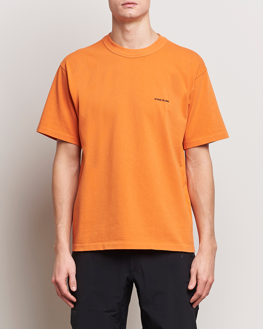 Herre |  | Stone Island | Cotton Jersey Small Logo T-Shirt Orange