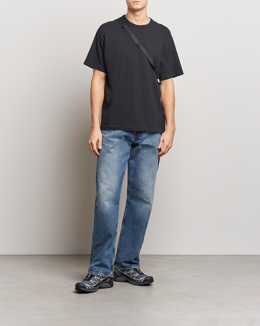 Herr | T-Shirts | Stone Island | Organic Cotton Fissato Effect Center Logo T-Shirt Black