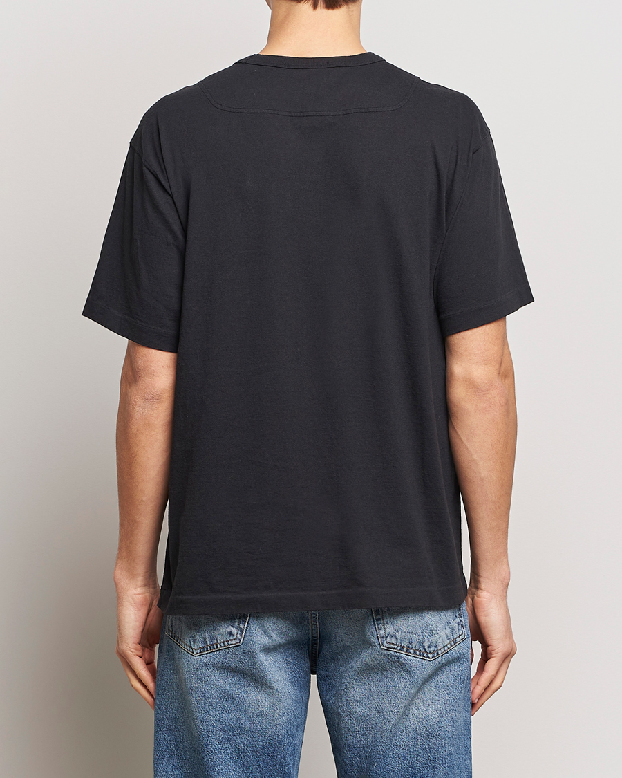 Herr | T-Shirts | Stone Island | Organic Cotton Fissato Effect Center Logo T-Shirt Black