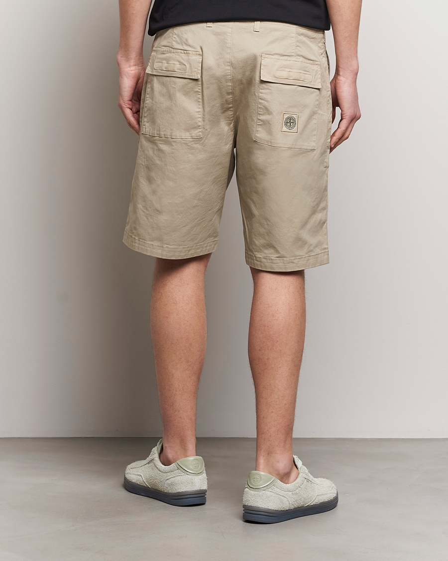 Herr | Shorts | Stone Island | Supima Cotton Twill Stretch Shorts Sand