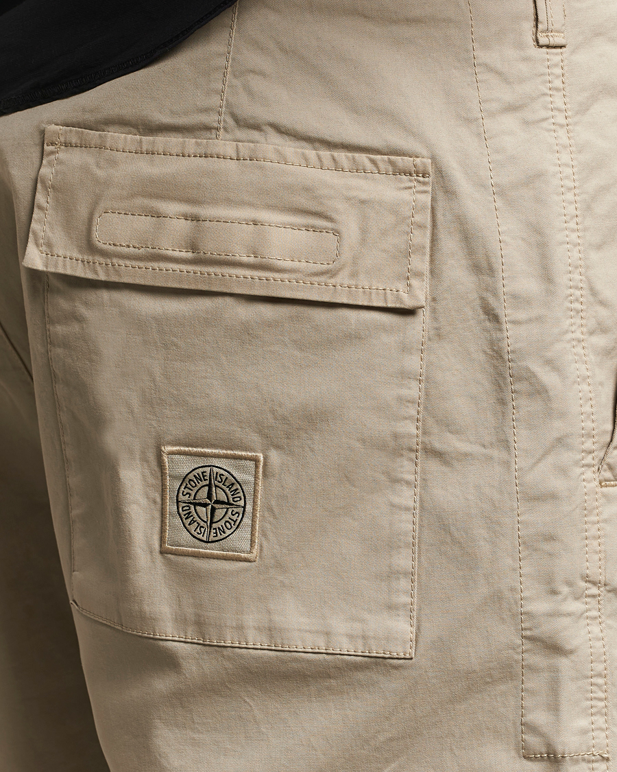 Herr | Shorts | Stone Island | Supima Cotton Twill Stretch Shorts Sand