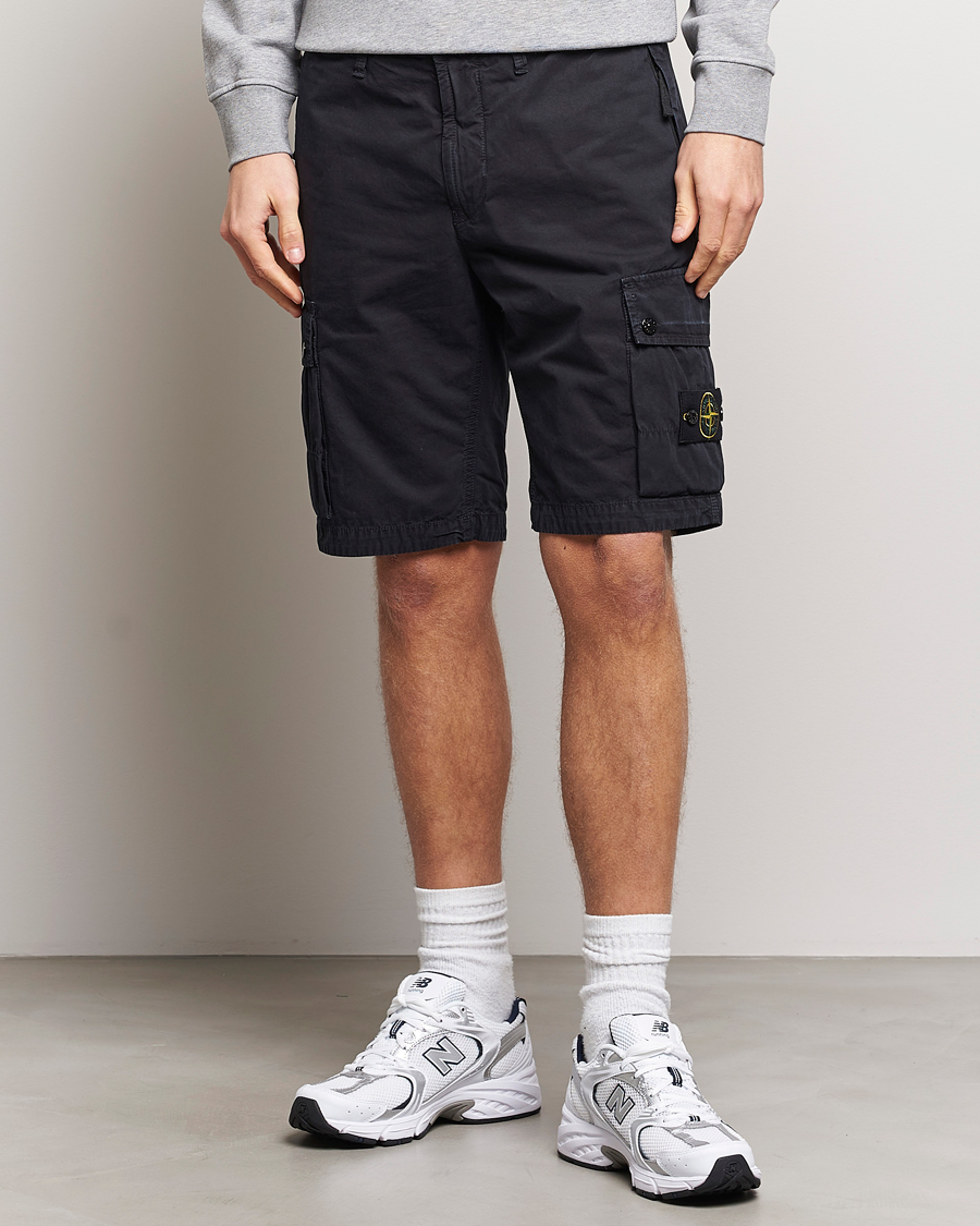 Herr | Shorts | Stone Island | Brushed Cotton Canvas Cargo Shorts Navy Blue