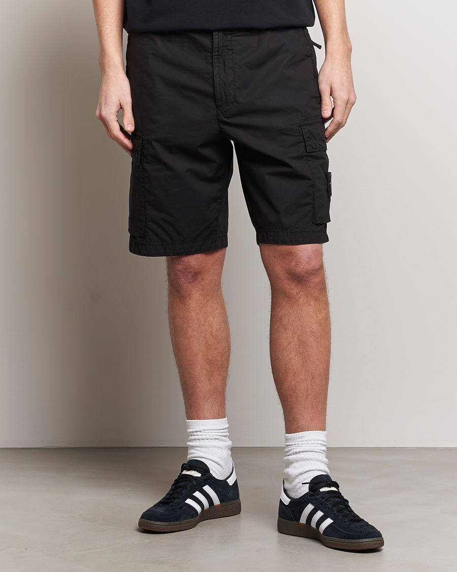 Herre | Shorts | Stone Island | Stretch Cotton Tela Regular Fit Cargo Shorts Black
