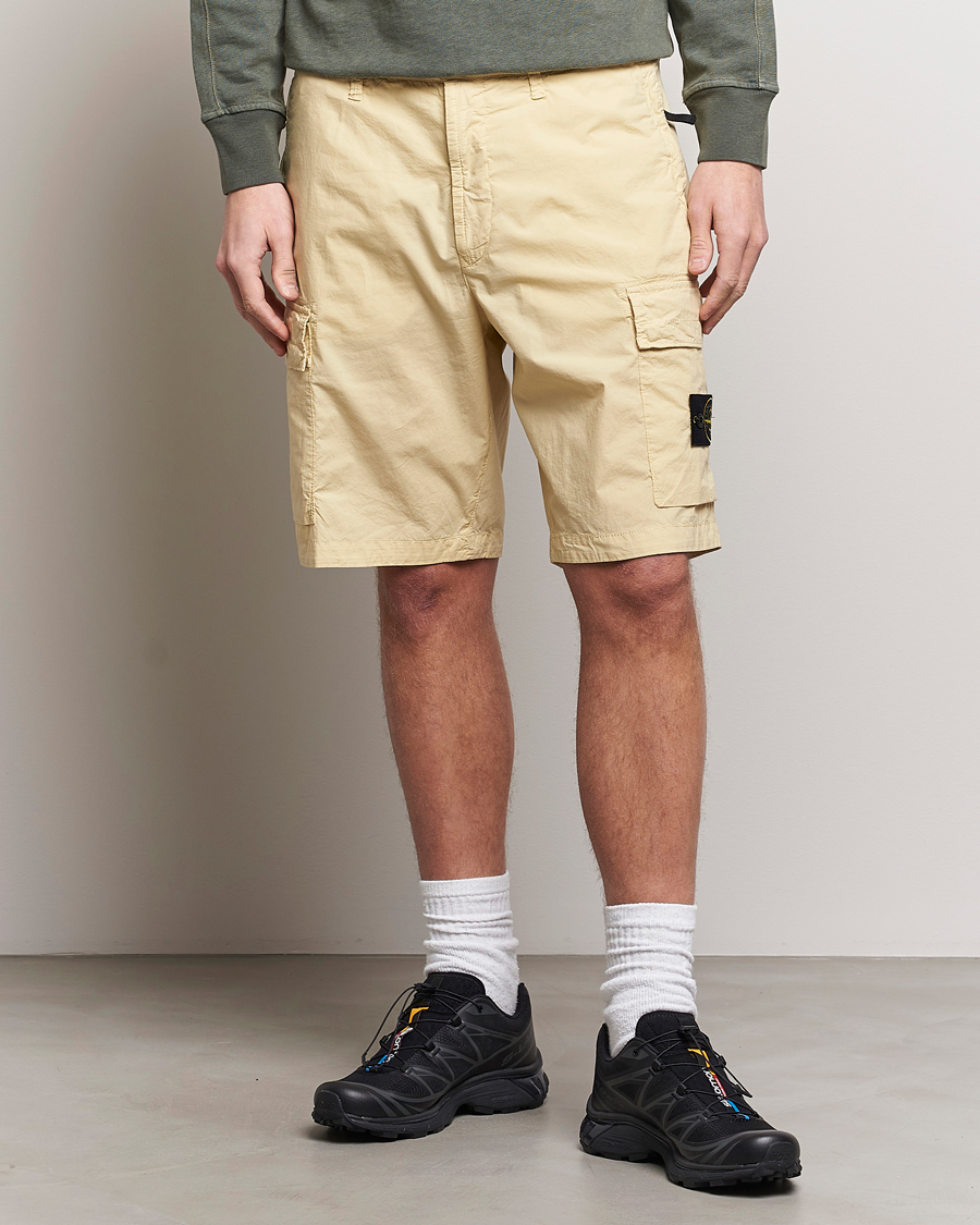 Herr | Kläder | Stone Island | Stretch Cotton Tela Regular Fit Cargo Shorts Beige