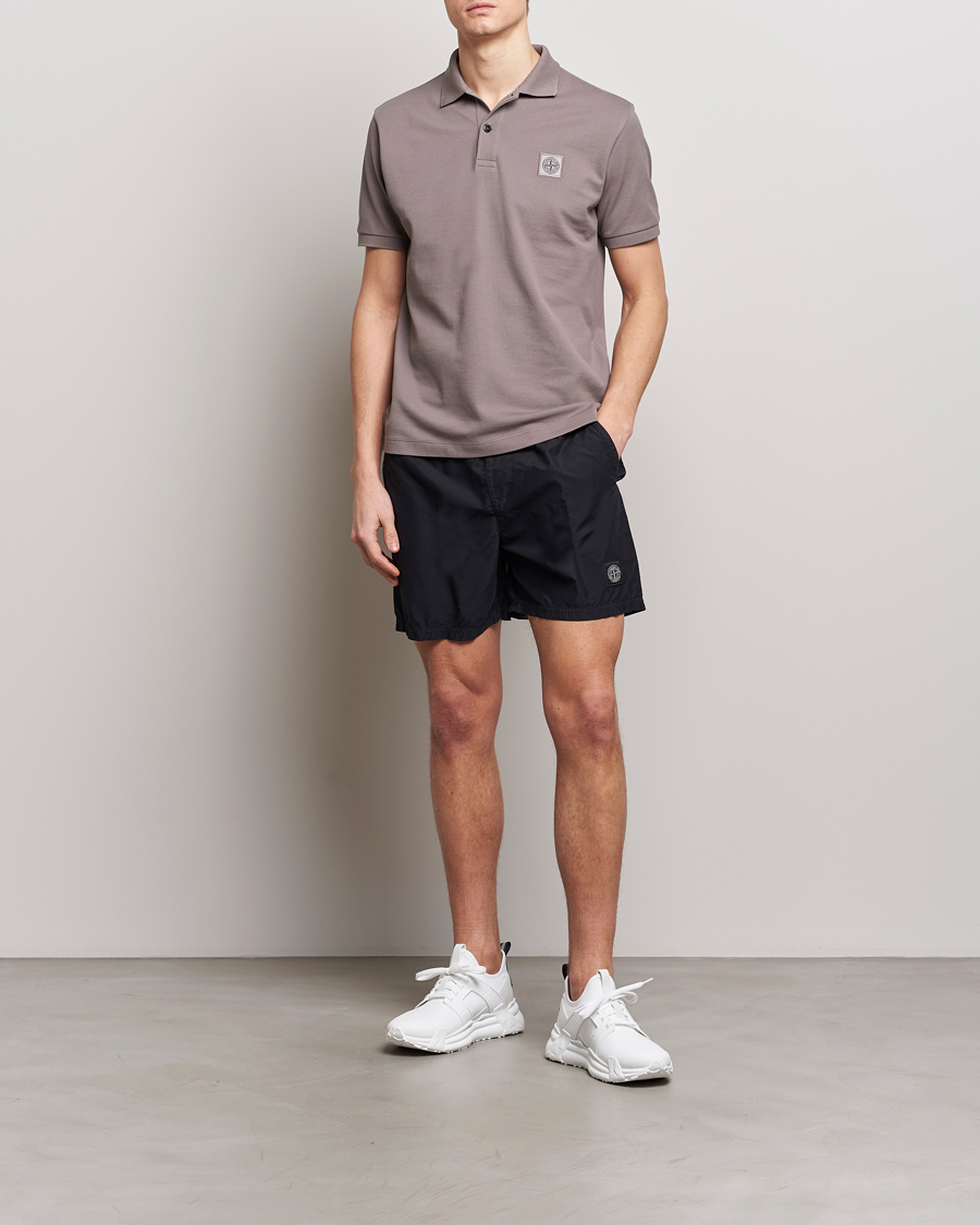 Herr | Badbyxor | Stone Island | Brushed Nylon Swimshorts Black
