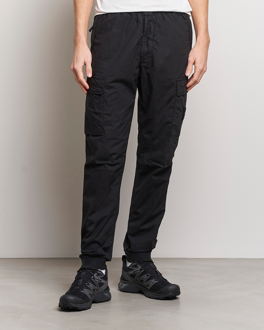 Herr |  | Stone Island | Garment Dyed Drawsting Cargo Pants Black