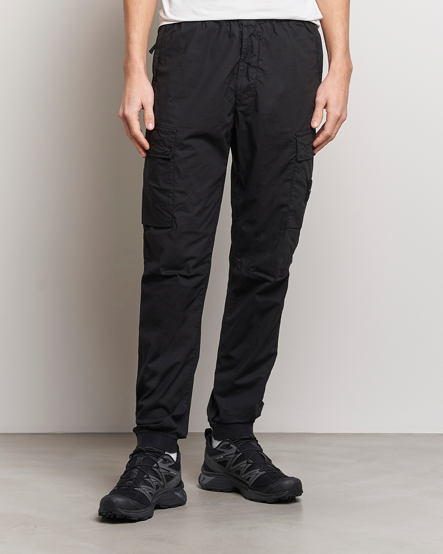 Herr | Cargobyxor | Stone Island | Garment Dyed Drawsting Cargo Pants Black