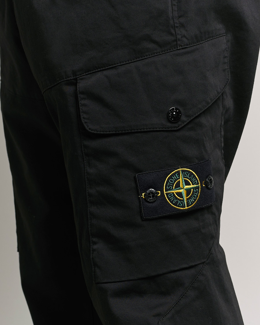 Herr | Byxor | Stone Island | Stretch Satin Cargo Pants Black