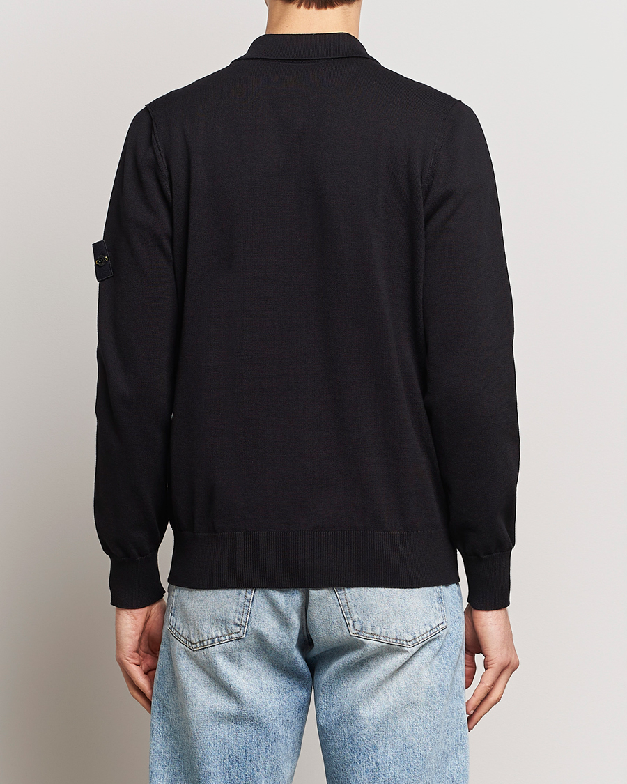 Herr | Tröjor | Stone Island | Organic Cotton Half Zip Poloshirt Black