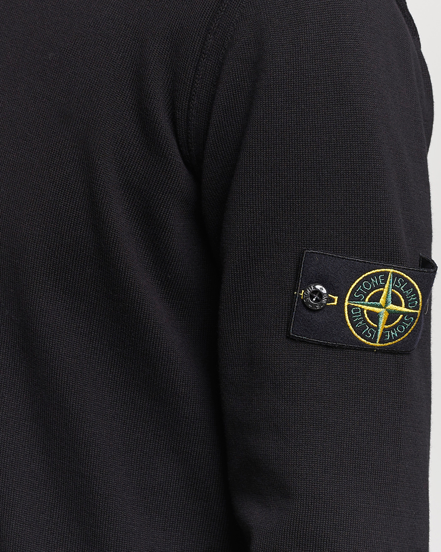 Herr | Tröjor | Stone Island | Organic Cotton Half Zip Poloshirt Black
