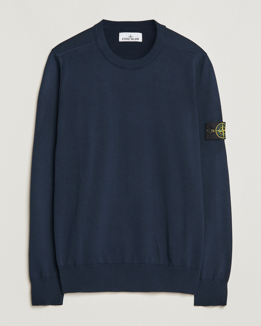 Herr | Tröjor | Stone Island | Soft Organic Cotton Crew Neck Navy Blue