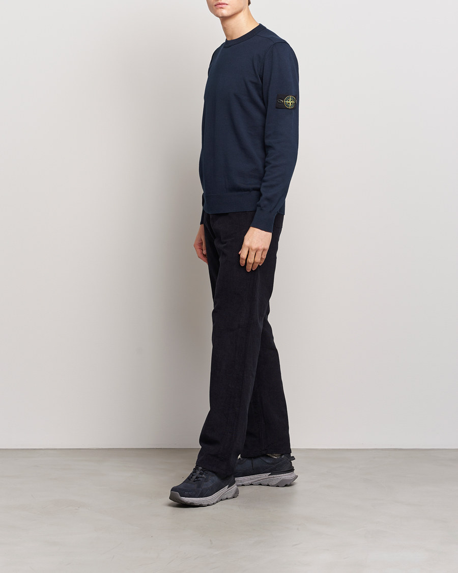 Herr | Tröjor | Stone Island | Soft Organic Cotton Crew Neck Navy Blue