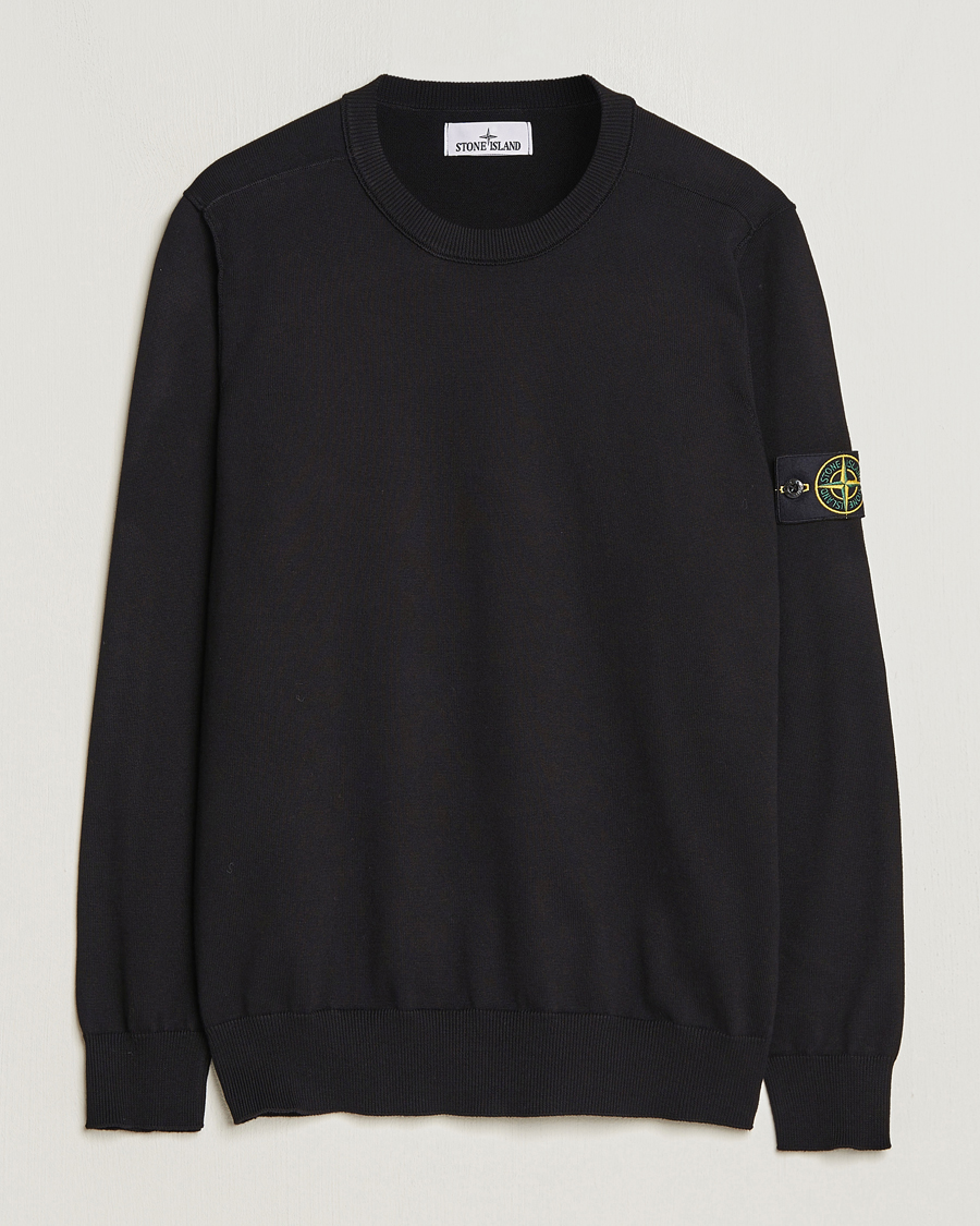 Herr | Tröjor | Stone Island | Soft Organic Cotton Crew Neck Black