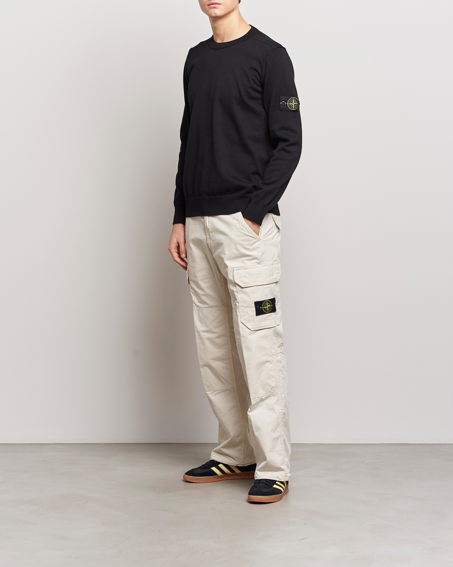 Herr | Tröjor | Stone Island | Soft Organic Cotton Crew Neck Black
