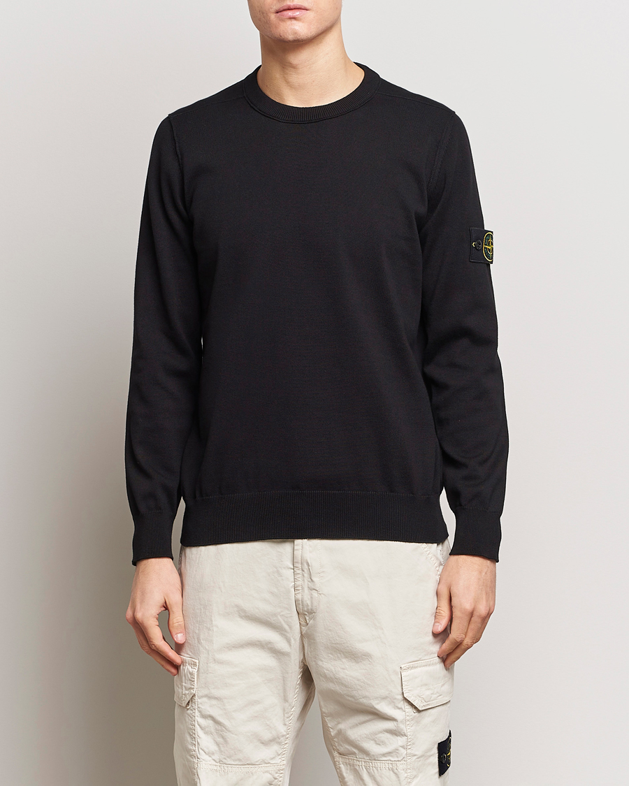 Herre |  | Stone Island | Soft Organic Cotton Crew Neck Black