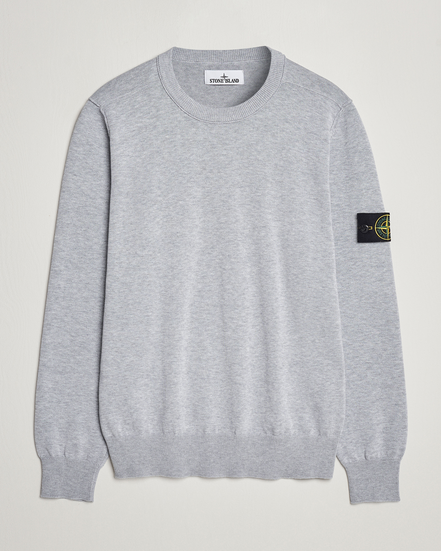 Herr | Tröjor | Stone Island | Soft Organic Cotton Crew Neck Dark Grey Melange