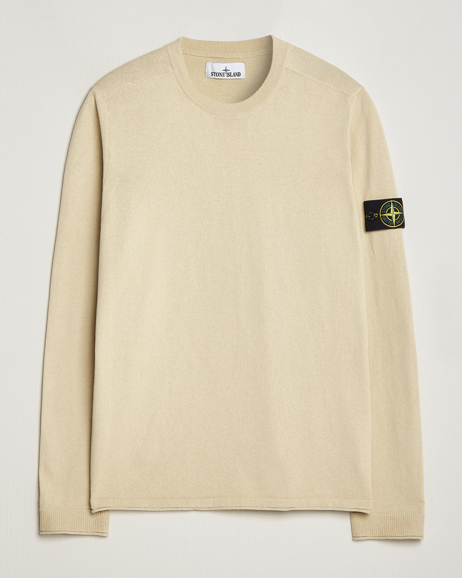 Herr | Tröjor | Stone Island | Raw Hand Organic Cotton Crew Neck Natural Beige