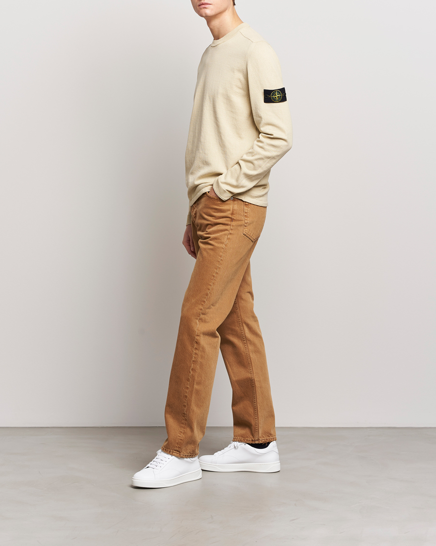 Herr | Tröjor | Stone Island | Raw Hand Organic Cotton Crew Neck Natural Beige