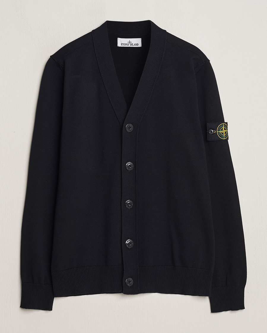 Herr | Tröjor | Stone Island | Soft Organic Cotton Cardigan Black