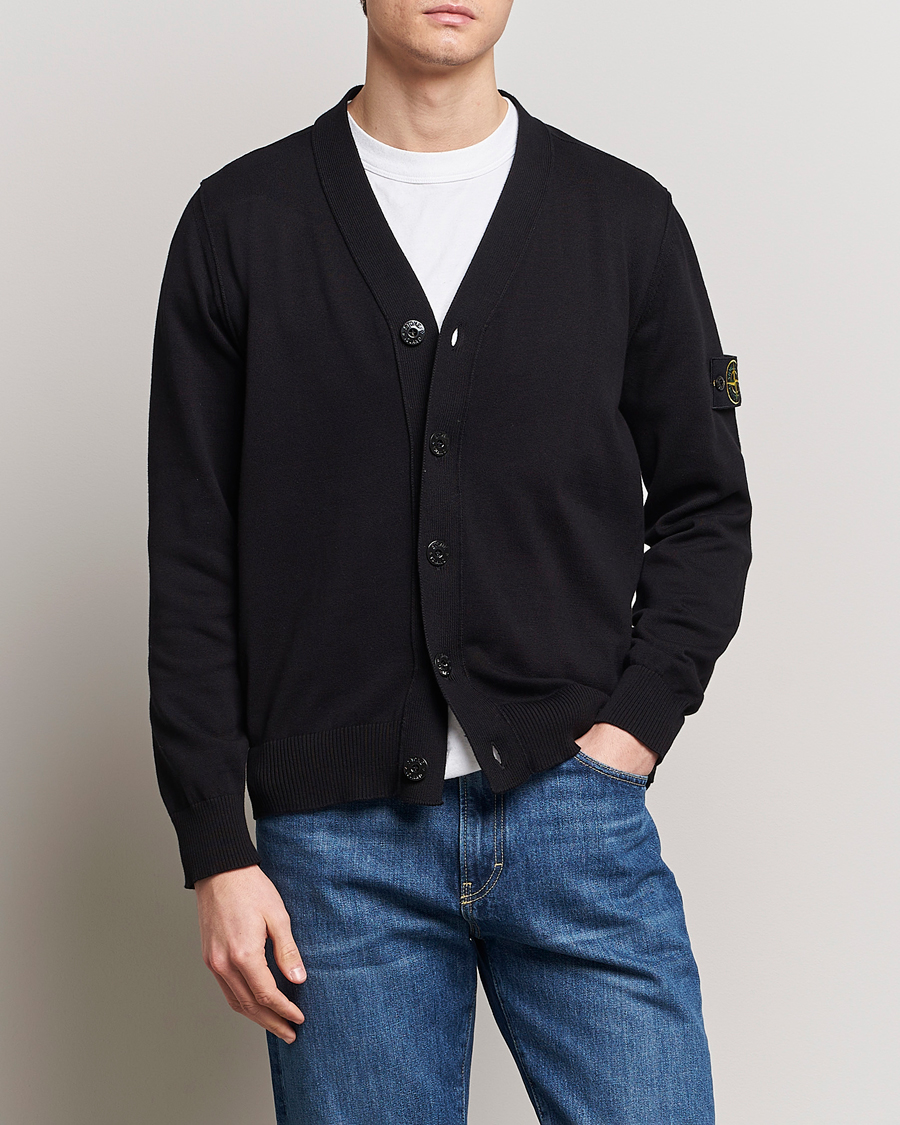 Herr | Tröjor | Stone Island | Soft Organic Cotton Cardigan Black