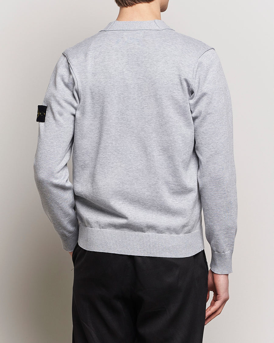 Herr | Tröjor | Stone Island | Soft Organic Cotton Cardigan Dark Grey Melange