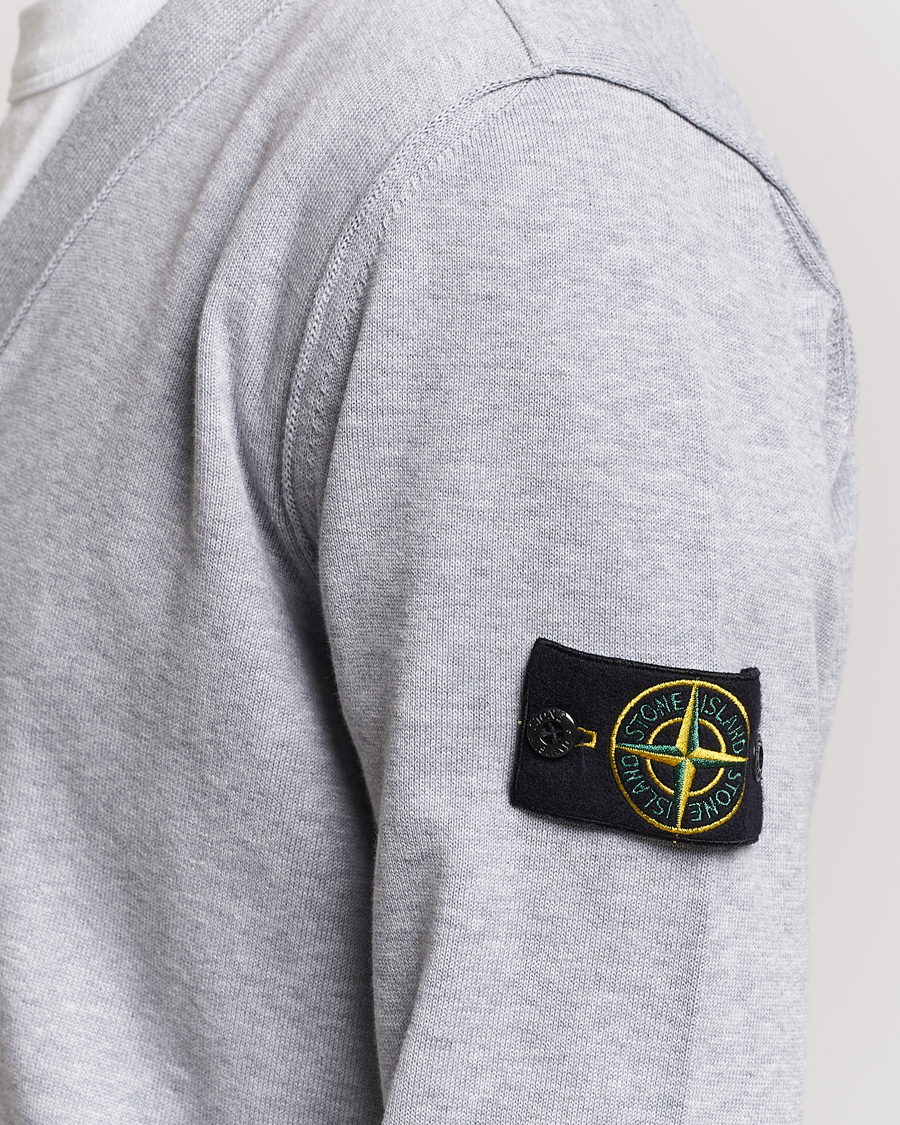 Herr | Tröjor | Stone Island | Soft Organic Cotton Cardigan Dark Grey Melange