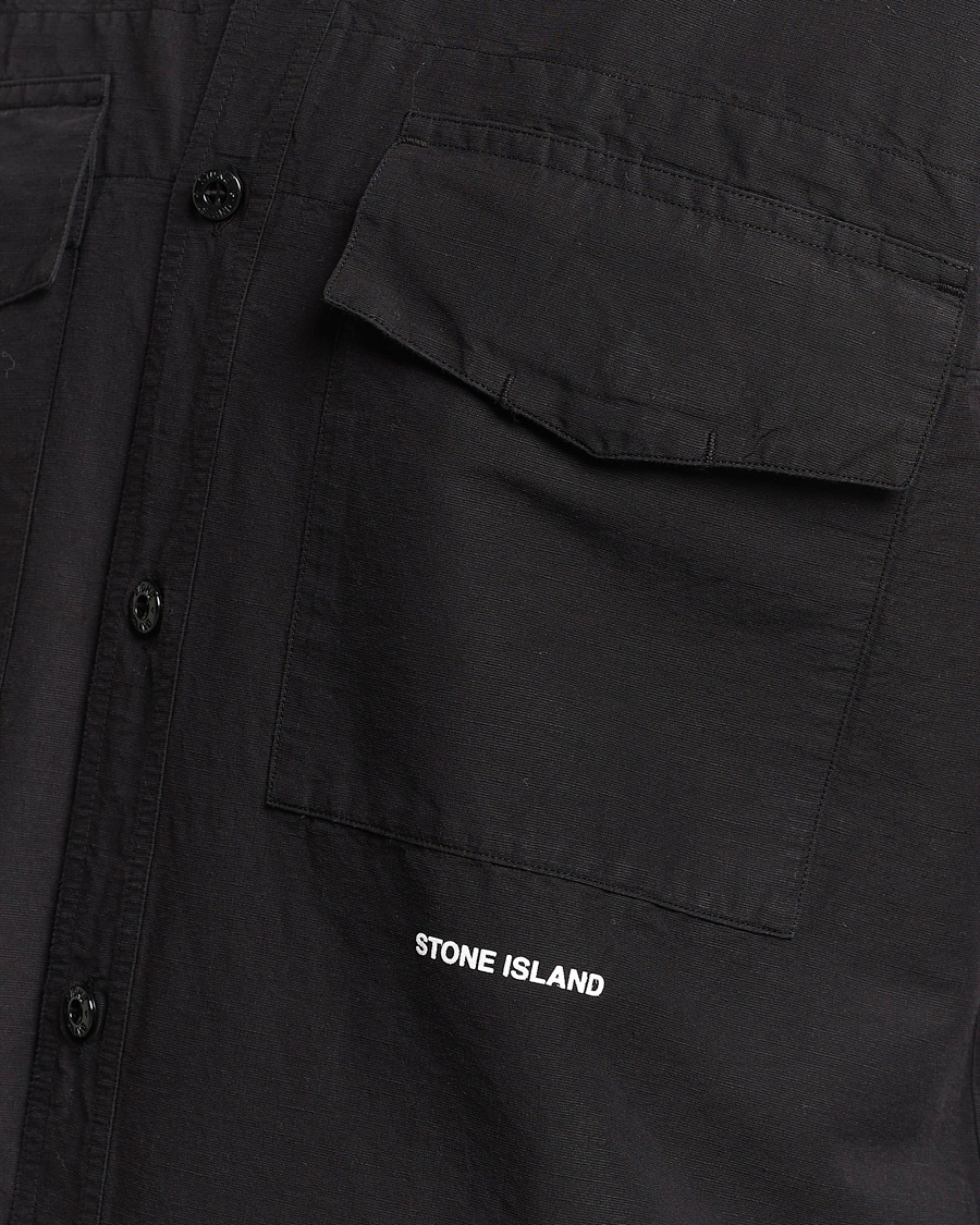 Herr | Skjortor | Stone Island | Cotton/Hemp Pocket Overshirt Black