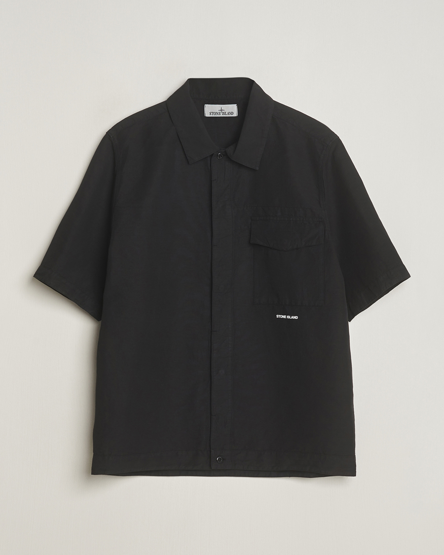 Herr | Skjortor | Stone Island | Cotton/Hemp Short Sleeve Shirts Black