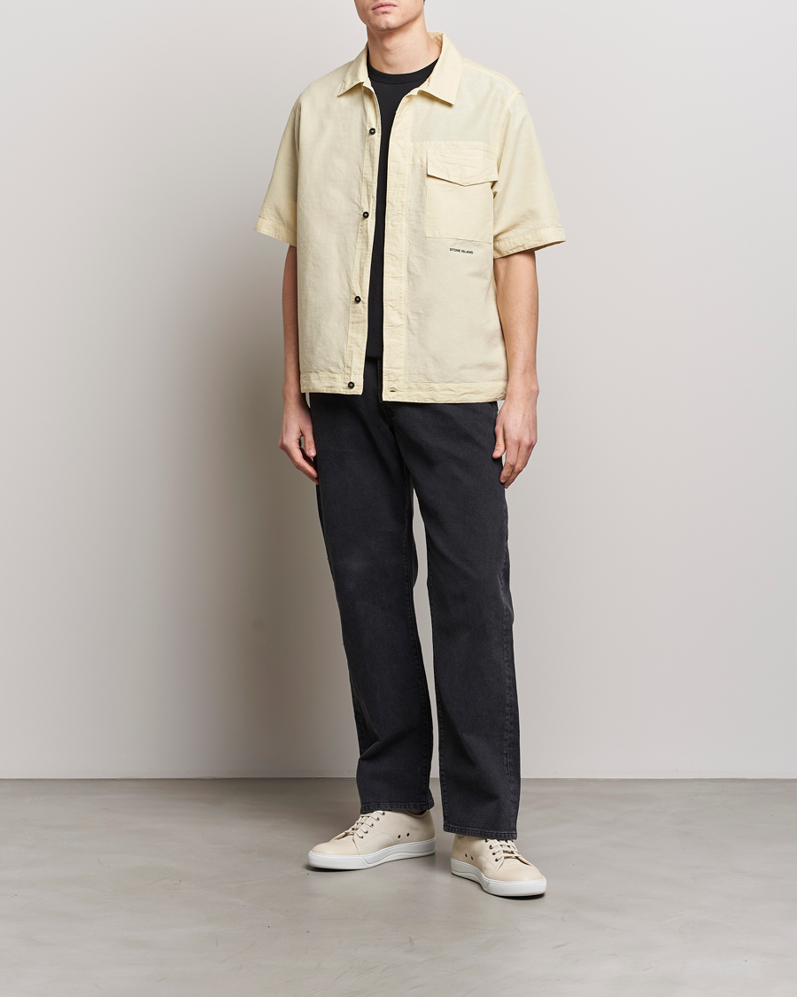 Herr | Skjortor | Stone Island | Cotton/Hemp Short Sleeve Shirts Beige