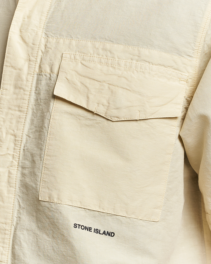 Herr | Skjortor | Stone Island | Cotton/Hemp Short Sleeve Shirts Beige