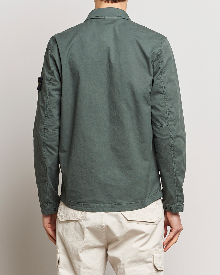 Herr | Skjortor | Stone Island | Cotton Twill Stretch Zip Overshirt Musk