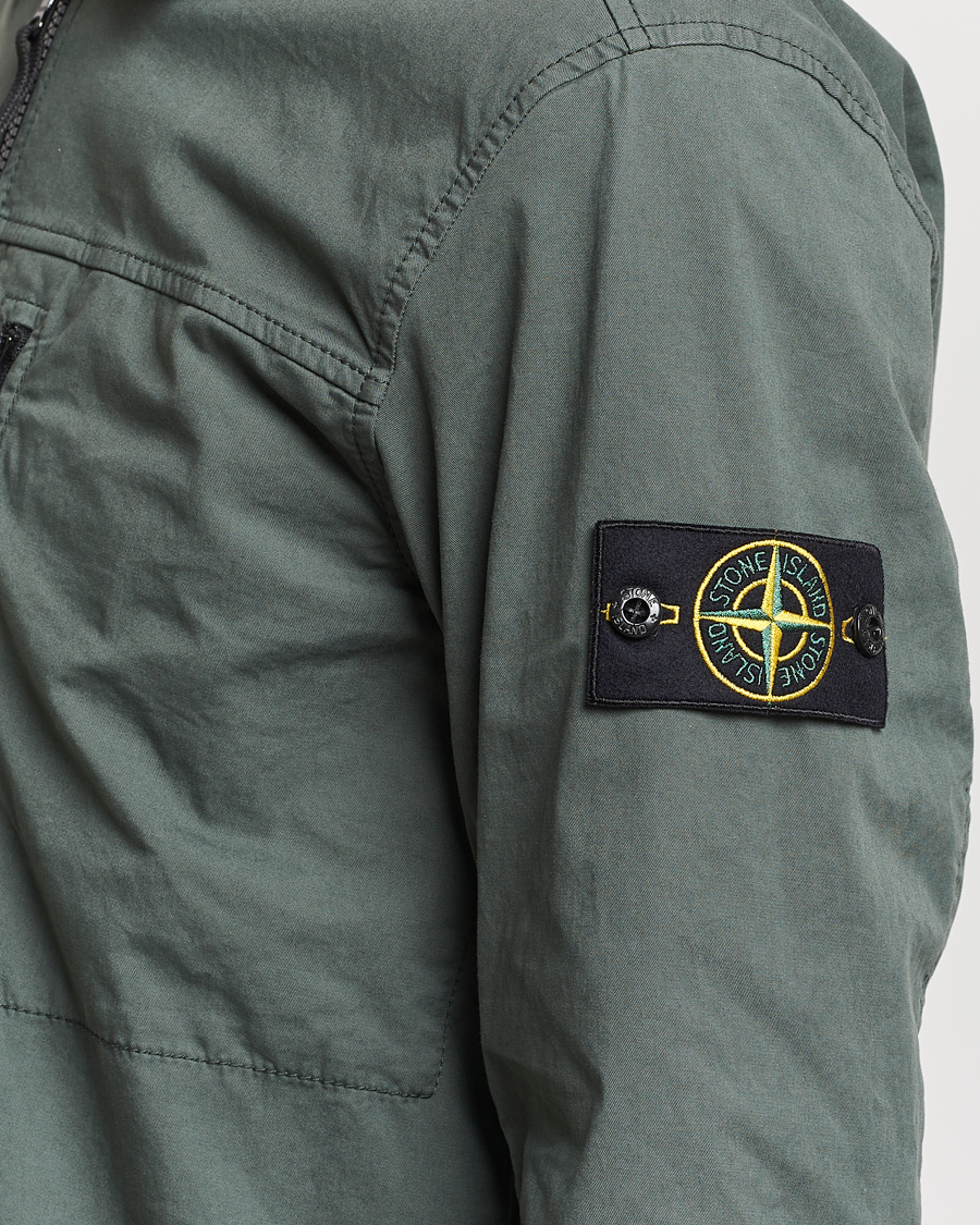 Herr | Skjortor | Stone Island | Cotton Twill Stretch Zip Overshirt Musk