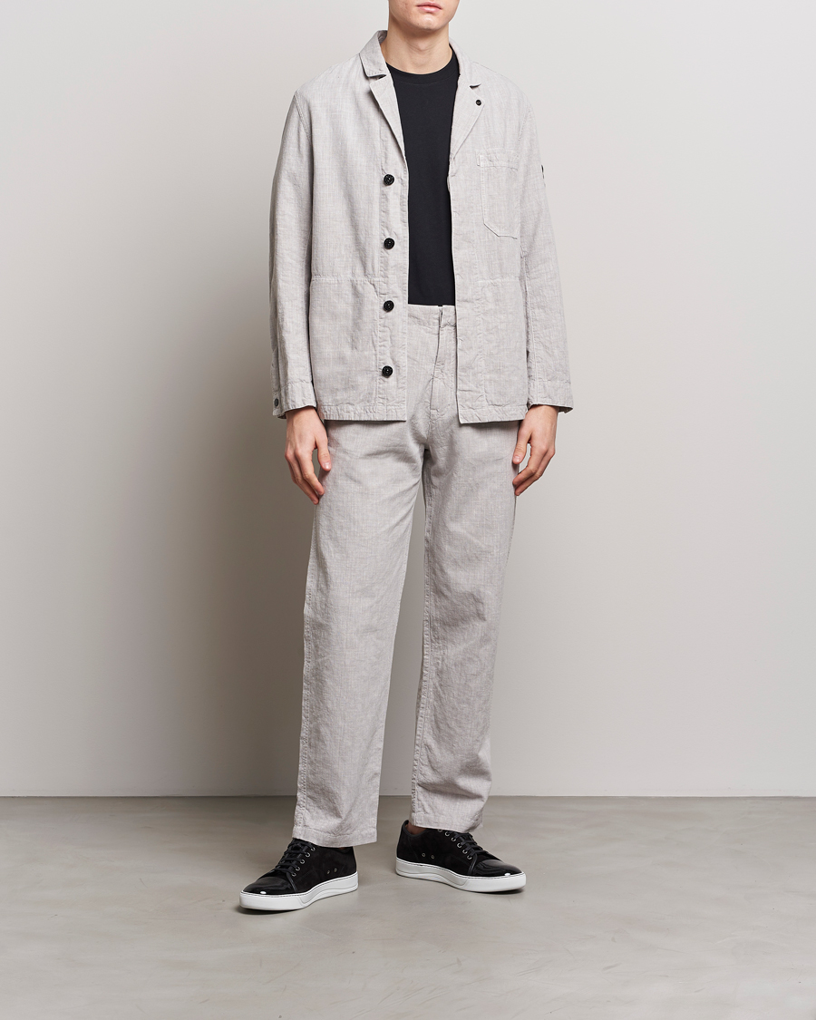 Herre | Jakkesæt | Stone Island | Linen Nylon Relaxed Suit Dove Grey