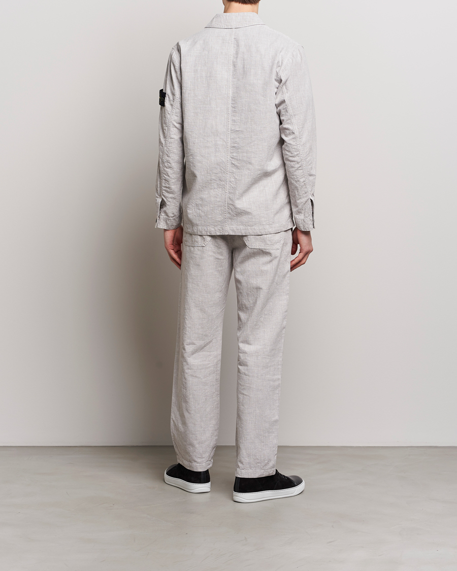 Herr |  | Stone Island | Linen Nylon Relaxed Suit Dove Grey