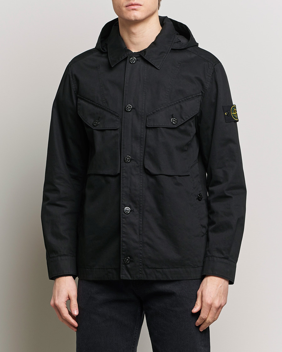 Herr | Jackor | Stone Island | Bio Rasso TC Cotton Hooded Jacket Black