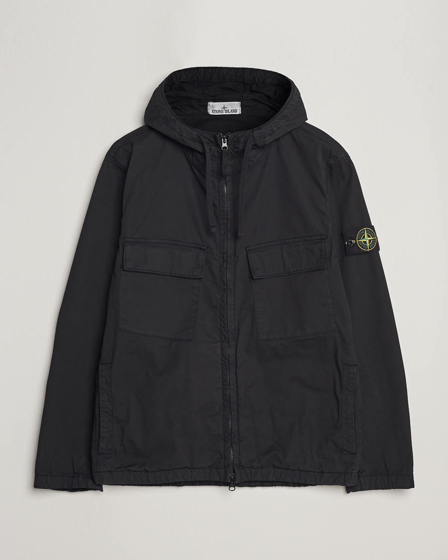 Herr | Jackor | Stone Island | Supima Cotton Hooded Jacket Black