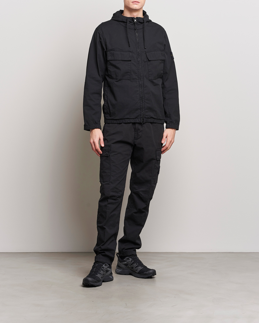 Herr | Jackor | Stone Island | Supima Cotton Hooded Jacket Black