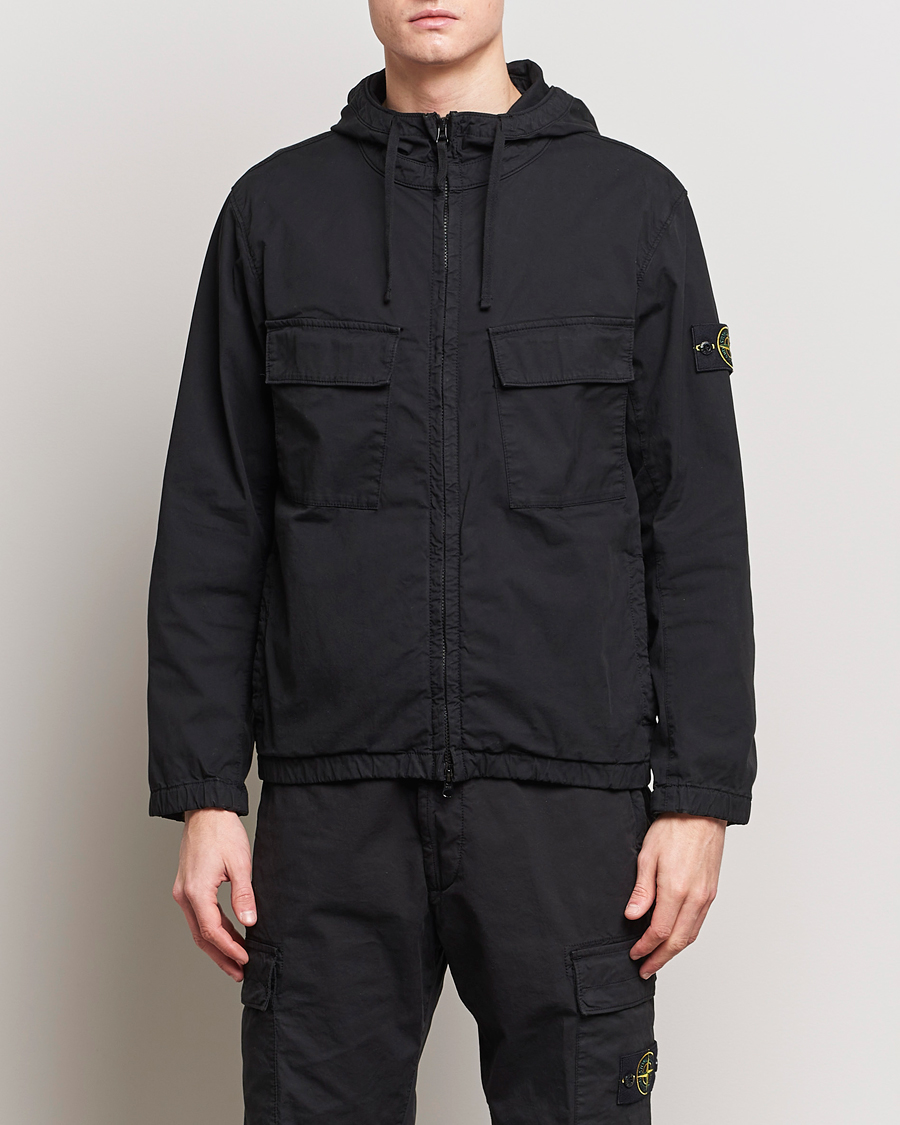 Herr | Jackor | Stone Island | Supima Cotton Hooded Jacket Black