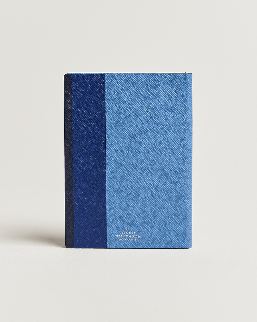 Herr | Avdelningar | Smythson | Soho Notebook Ribbon Stripe Nile Blue