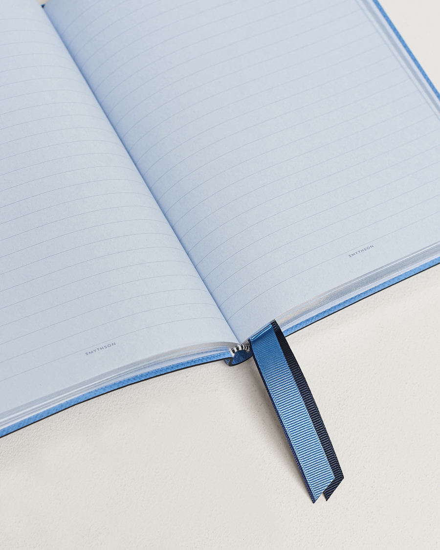 Herr | Smythson Soho Notebook Ribbon Stripe Nile Blue | Smythson | Soho Notebook Ribbon Stripe Nile Blue