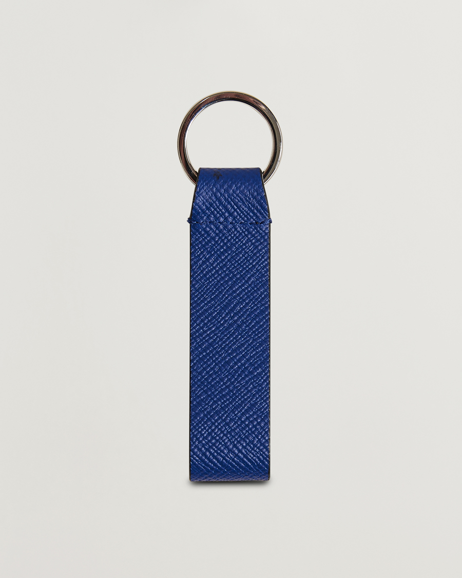 Herr | Best of British | Smythson | Panama Leather Keyring Indigo