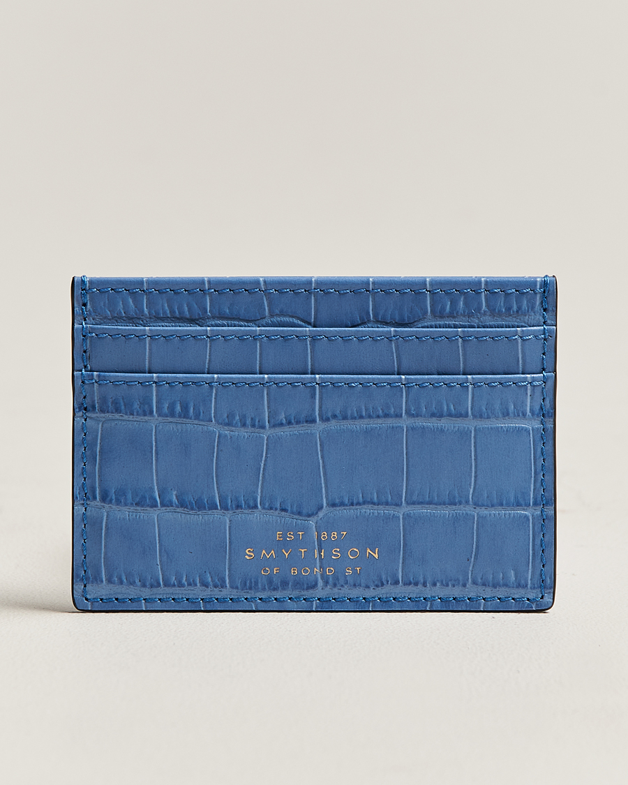Herr | Smythson Mara Flat Cardholder Nile Blue | Smythson | Mara Flat Cardholder Nile Blue
