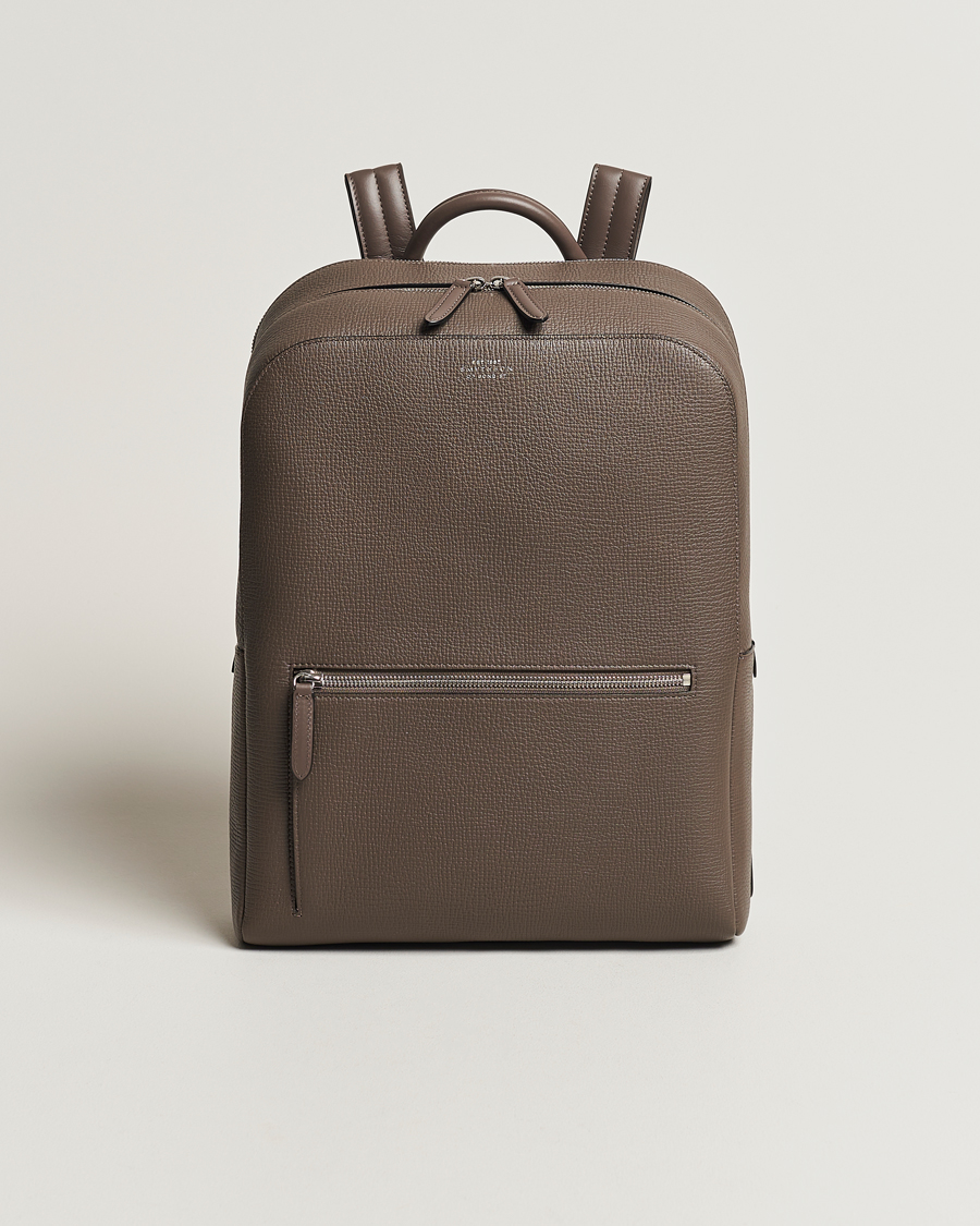 Herr | Väskor | Smythson | Ludlow Zip Around Backpack Dark Taupe