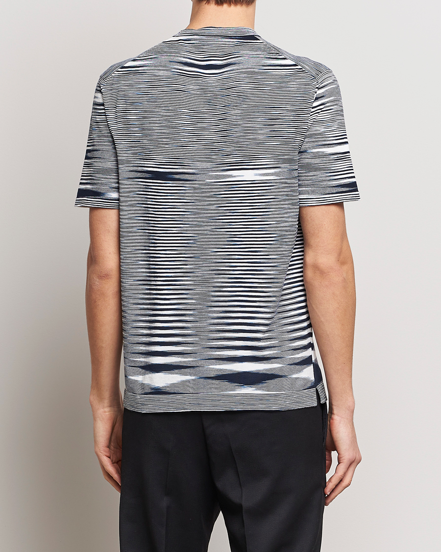 Herr | T-Shirts | Missoni | Space Dyed Knitted T-Shirt White/Navy