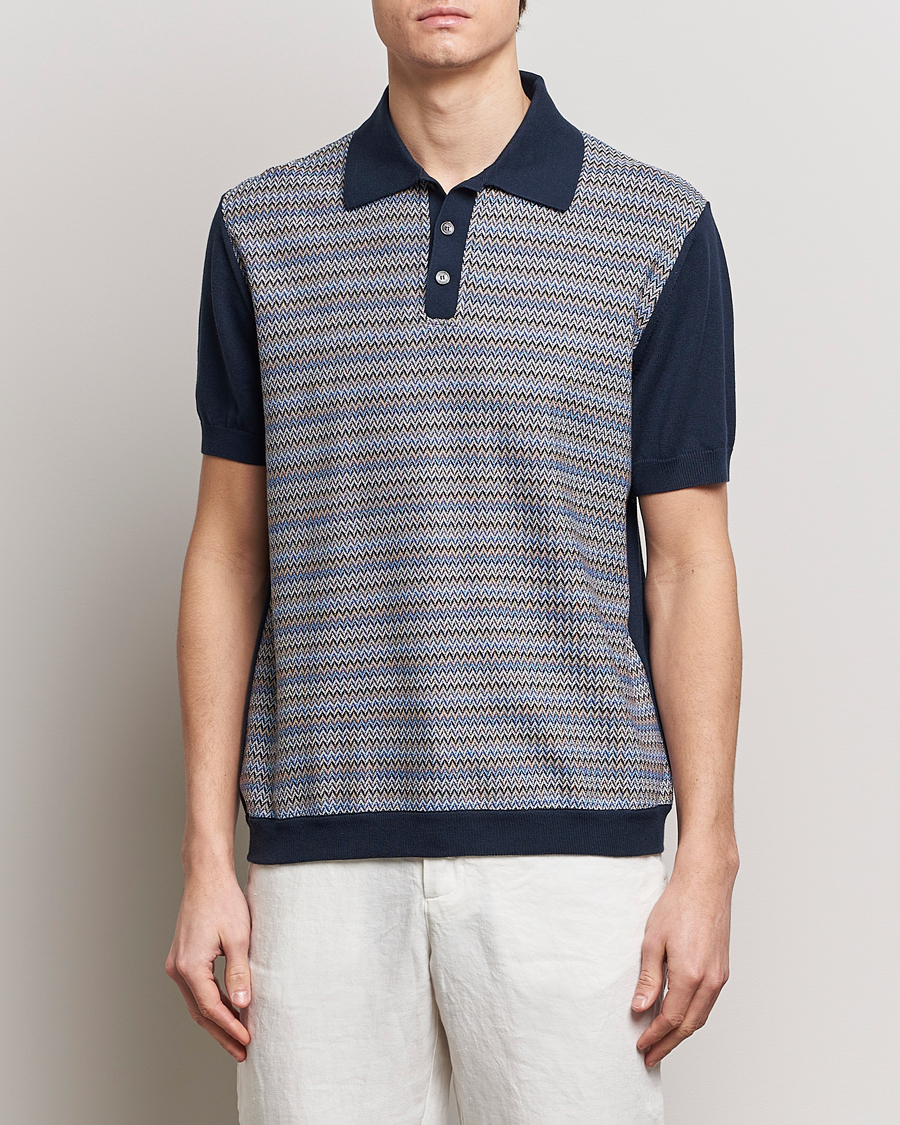 Herr | Pikéer | Missoni | Cotton/Silk Resort Polo Navy