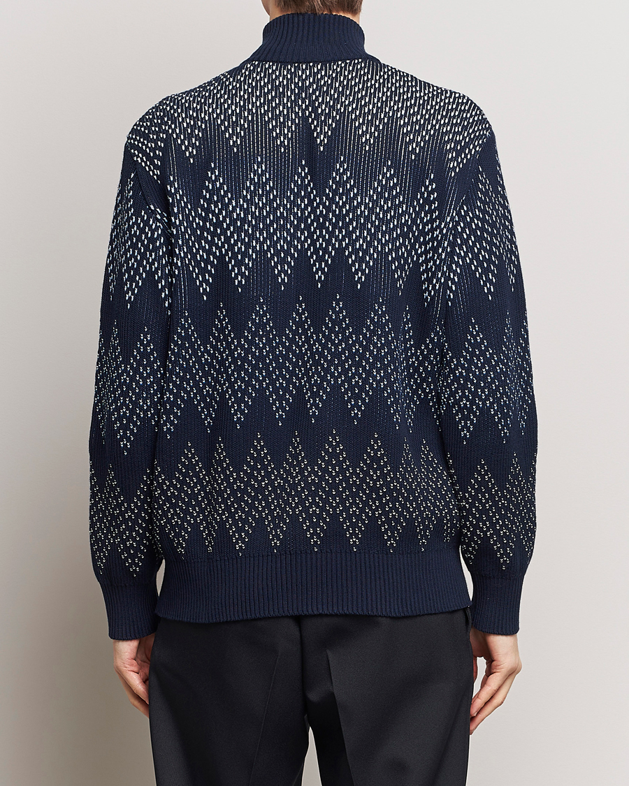 Herr | Tröjor | Missoni | Chevron Full Zip Cardigan Jacket Navy